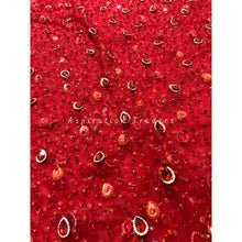 Load image into Gallery viewer, Ravishing Red Crystal stone Handmade Beaded Designer Applique - AP066
