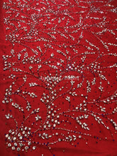 Load image into Gallery viewer, Bold Red Applique With Unique Crystal Work Designer Set AP078
