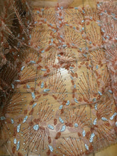 Load image into Gallery viewer, Exclusive Peach coloured Crystal stone Work  Applique Design - AP054
