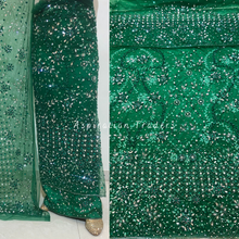 Load image into Gallery viewer, Graceful Green Heavy Crystal Stone Beaded George Wrapper Set - NLDG271
