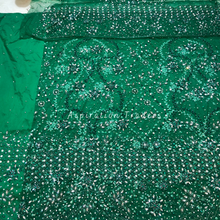 Load image into Gallery viewer, Graceful Green Heavy Crystal Stone Beaded George Wrapper Set - NLDG271
