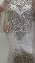 Load and play video in Gallery viewer, Snow White Heavily Shiny Crystal Stone Beaded Applique Blouse Patch - AB1016
