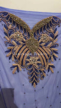 Load and play video in Gallery viewer, Snazzy Royal Blue Heavy Bling Work Pearl Beaded Applique Blouse Patch - AB1017
